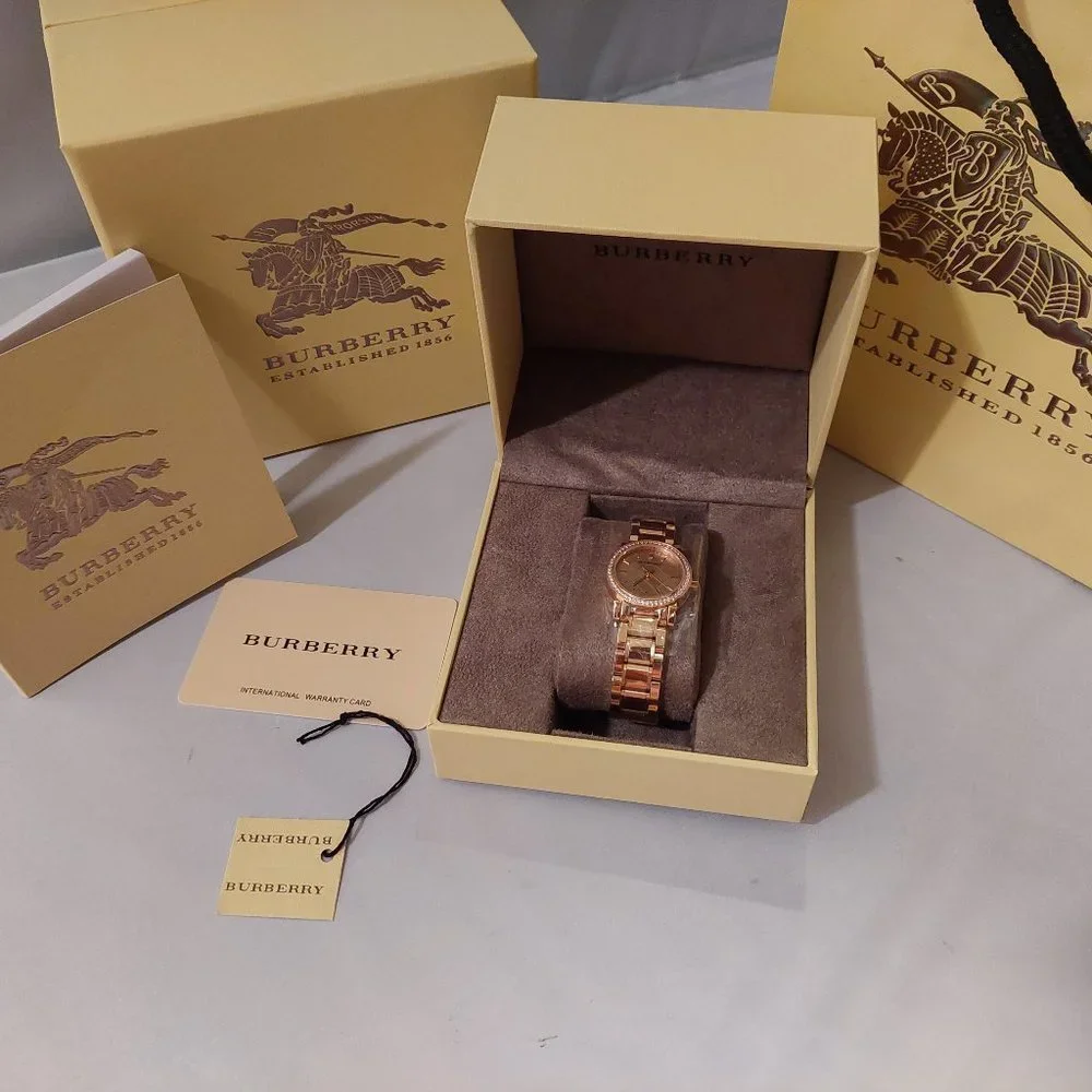 BURBERRY Diamond Rose Gold Watch - NEW! - Picture 3 of 16
